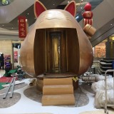 大型玻璃鋼招財貓雕塑為銀川新華聯(lián)開業(yè)現(xiàn)場抽獎