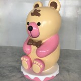 澳門商場玻璃鋼卡通熊雕塑擺件