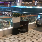 湖南商場電梯口玻璃鋼景觀花盆垃圾桶組合搭配