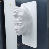 玻璃鋼人物頭像抽象雕塑裝飾深圳安全教育基地墻壁