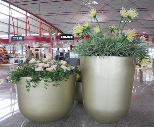 商場(chǎng)美陳花盆FRP工藝品
