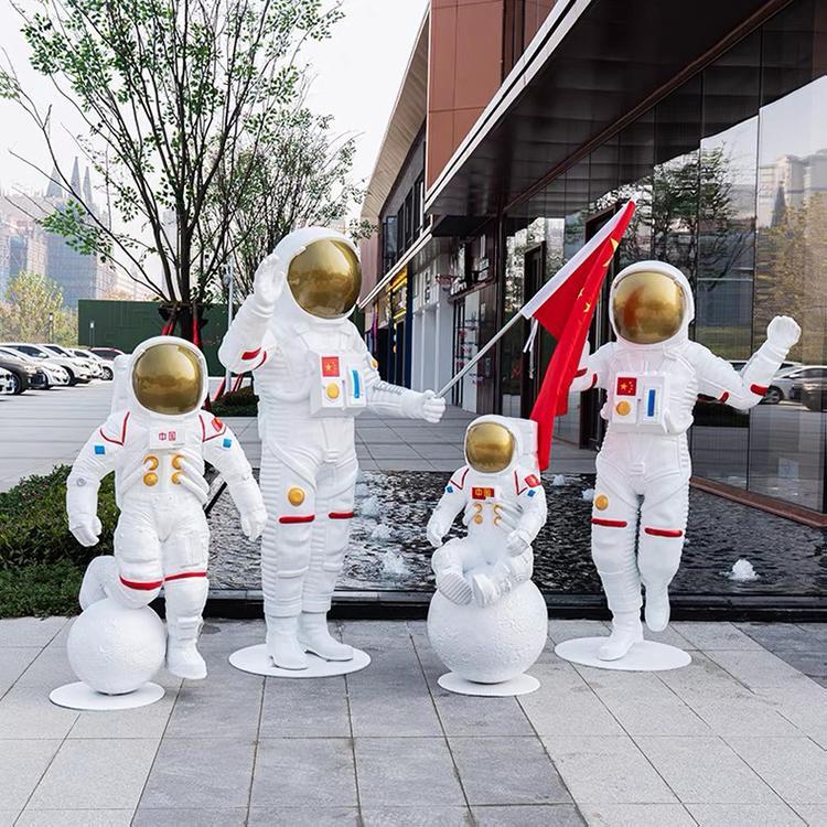 玻璃鋼卡通航天太空人雕塑擺件