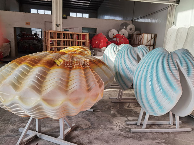 珠海園林玻璃鋼扇貝戶外仿真景觀雕塑海洋生物定制