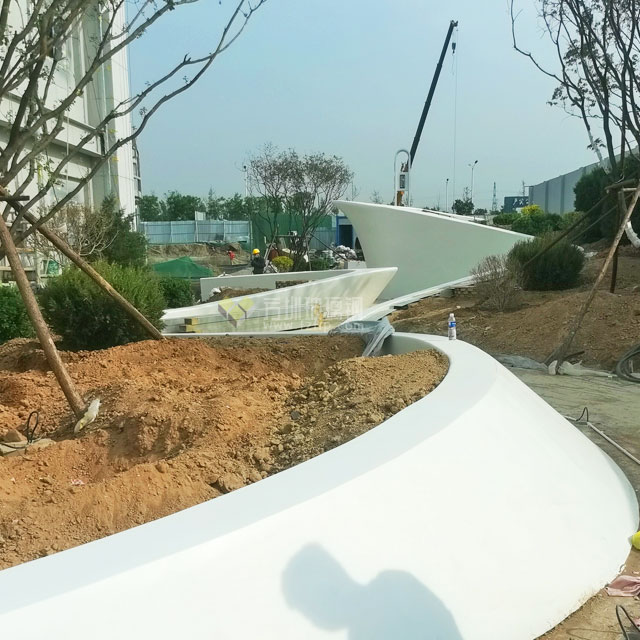 玻璃鋼異形墻定制裝飾山西樓盤(pán)園林景觀