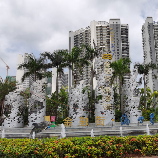 不銹鋼魚群城市景觀雕塑